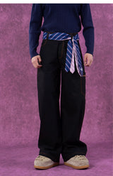 Black Sand Loose Multi-pocket Cargo Pants