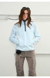 Warm Fleece Stand Collar Pullover Jacket
