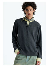 Wool Blend Layered Contrast Knit Sweater
