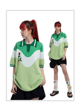 Y2K Women's Floral-Embroidered Knit Polo Shirt