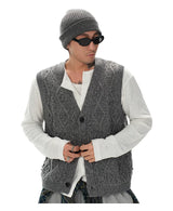Wool Blend Vintage Knit Vest