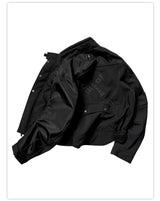 Loose Dark Curved Nylon Biker Jacket