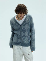 Two Tone Faux Fur Plaid Cardigan
