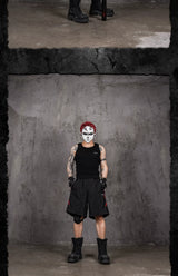 Loose Distressed Color Block Bloodfang Shorts