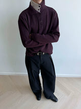 Reversible Two-in-One Stand Collar Sweater Coat