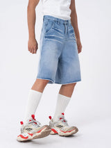 Men's 5-Inch Washed Blue Denim Shorts