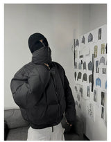 Men's Black Cross Armoured Down Coat