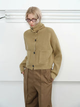 Men's High Neck Wool Cardigan