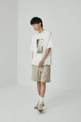 Draped Drawstring Elastic Waist Pleated Shorts