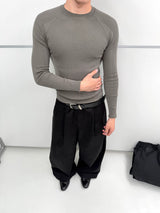 Lightweight Ribbed Knit Long Sleeve