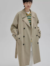 Double Breasted Long Trench Coat
