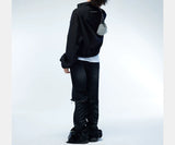 Asymmetric Zip Cropped Turtleneck Jacket