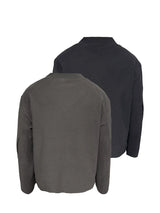 Textured Cropped Structured Cross-Collar Long-Sleeve Tops