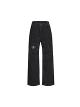 Snake Skin Distressed Bandage Flared Jeans