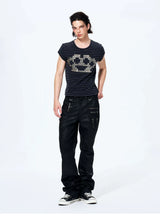 Rivet Striped Flutter Sleeve Tee