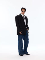 Classic Vintage Oversized Double-breasted Wool Blazer