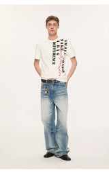 Casual Cool Dry Contrast Slogan Tees