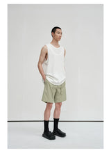 Draped Drawstring Elastic Waist Pleated Shorts