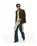 Men's Moss Green Cashmere Leather Blazer