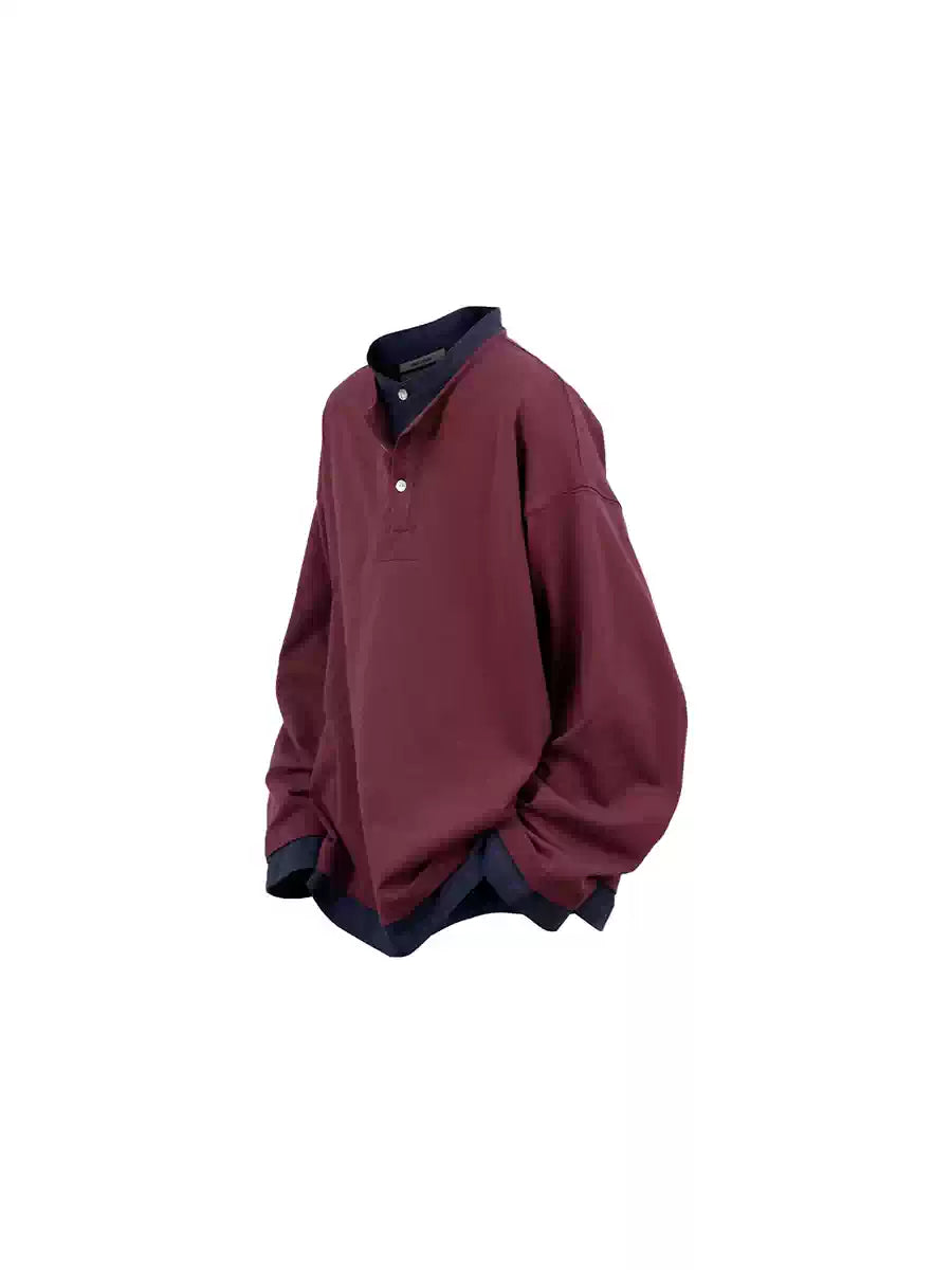 Two-tone Fake Two-piece Long-sleeve Tee