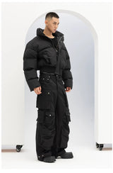 Men's Black White Gray Puffer Jacket