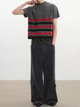 Faded Gray Side Pocket Corduroy Pants