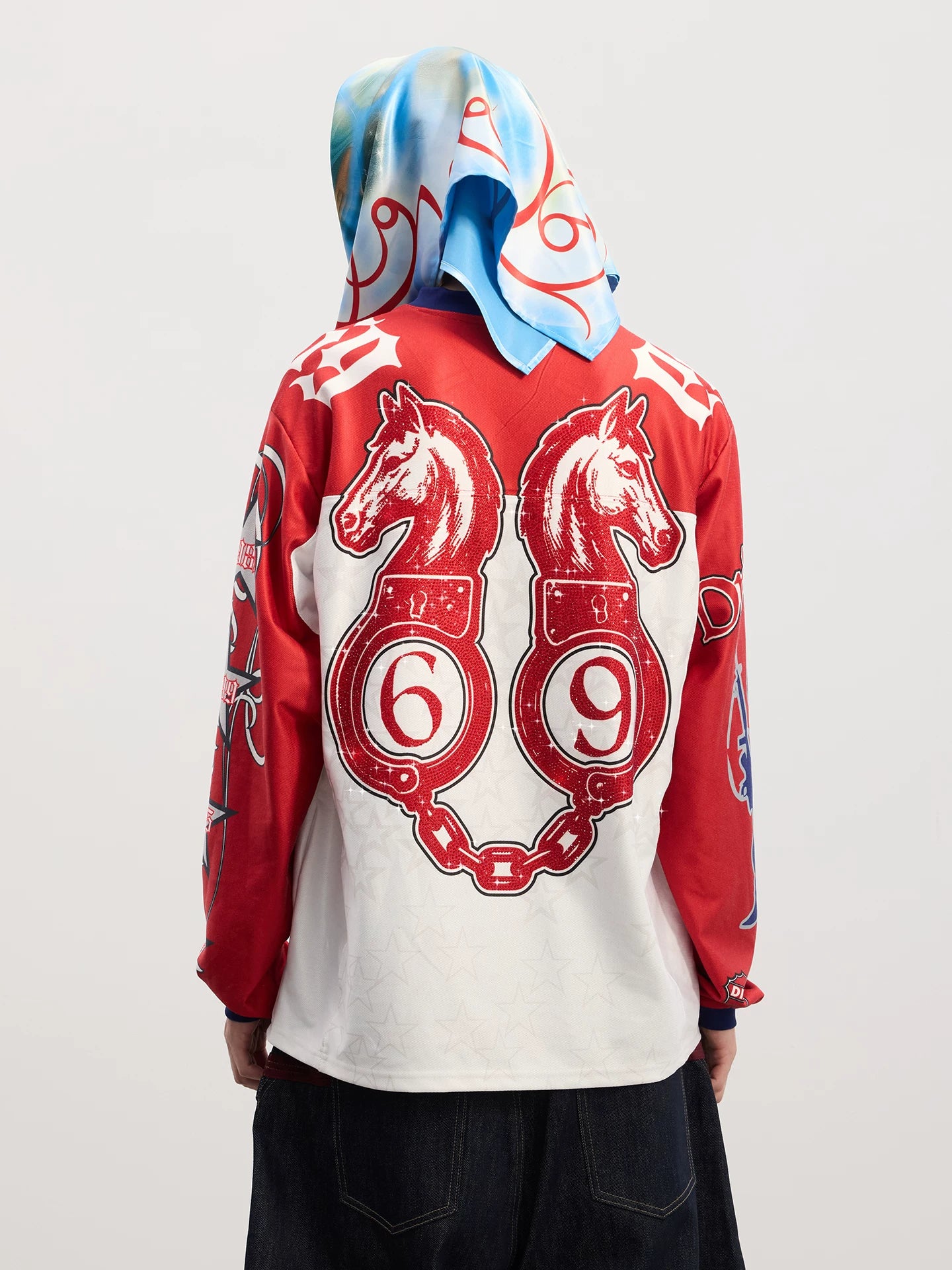 Leopard Print Rhinestone Colorblock Hip-hop Jersey