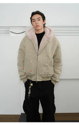 Men's Splatter Canvas Padded Jacket