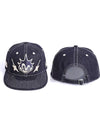 Embroidered Flat-Brim Denim Baseball Cap