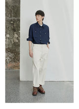 80s Cotton Oxford Asymmetric Pocket Shirt