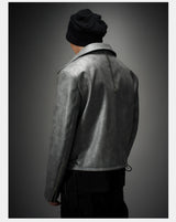 Vintage Stand Collar Biker Jacket