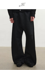 Low Rise Curved Pleated Quilted Pants
