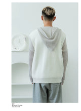 Men's Black-White Number Embroidered Knit Vest