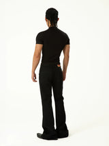 Men's Black Slim Short-sleeved Knit Tees