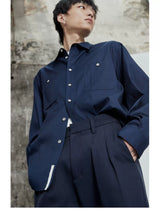 80s Cotton Oxford Asymmetric Pocket Shirt