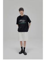 Illustrated Print Crew Neck Tee