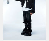 Asymmetric Zip Cropped Turtleneck Jacket