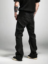 Stacked Curved Coated Waxed Skinny Jeans