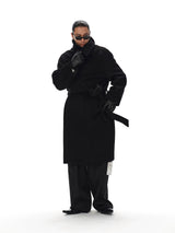 Men's Knee-length Suri Wool Overcoat