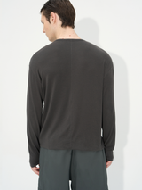 Comfortable Rippled Wool Long Sleeve Top