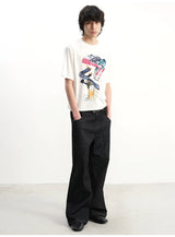 Double Waist Flared Denim Jeans