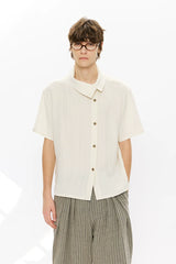 Linen Lyocell Short-Sleeve Shirt