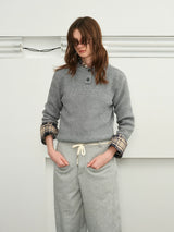 Old Money Wavy Henley Couple Sweaters