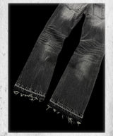 Heavy Washed Loose Flared Stacked Jeans