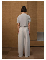 Polo Collar Ice Silk Knit Tees