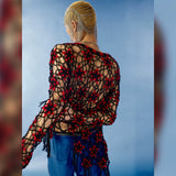 Oversized Y2K Star Mesh Sweater