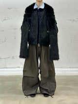 Detachable Scarf Hooded Frosted Leather Coat