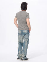 Men’s Striped Skull Print T-Shirt