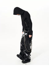 Men's Black Skull Cross Zip Hoodie