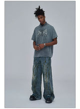American Wide-Leg Washed Dirtyfit Jeans
